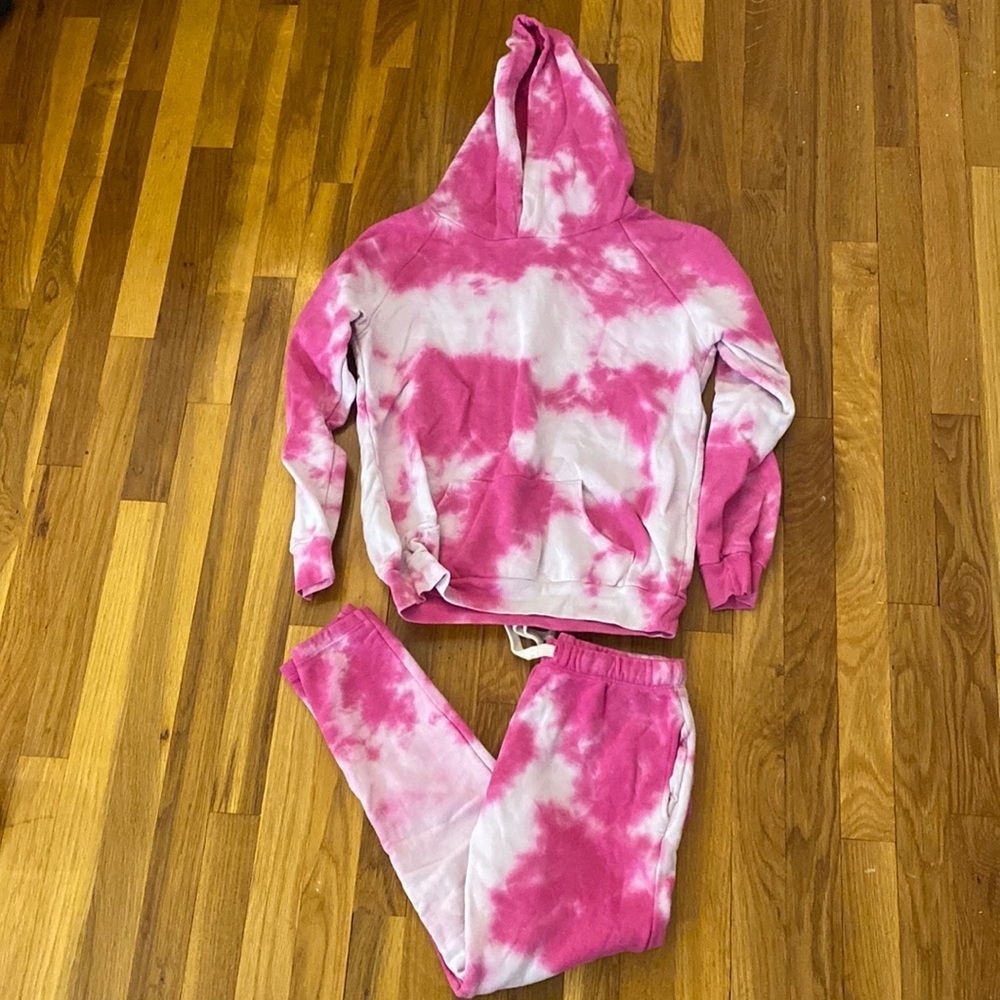 Californian Vintage Girls Pink and White Sweatsuit Size 14
